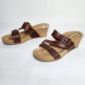 Aetrex Kimmy sandalo donna US 9 - 9,5 EU 40 supporto arco zeppa marrone comodo - Foto 1 di 10