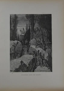 Antigua impresión artística de Gustave Dore Munchausen entre los brigados original 1880 - Imagen 1 de 9