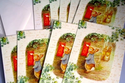 RARO 1998 Beatrix Potter Peter Rabbit publica una carta 10 tarjetas en blanco y sobre 4520 Foto 1 de 4