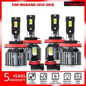 6X H11+H11+H11 LED Headlight Fog Light Bulbs For Nissan Murano 2015-2018 6000K - Picture 1 of 12