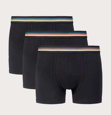 PAUL SMITH Mens Black 3 Pack Boxer Trunks SIZE XL BNIB Signature Stripe - image 1 of 4