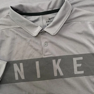 Nike Shirt Kids XL Gray Stripe Dry Graphic Golf Polo Performance 933412-036 - Image 1 of 4