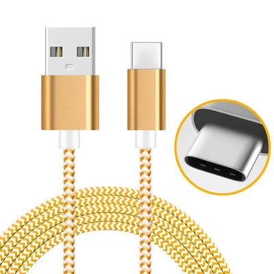AMZER Golden 1M High Speed Tangle Free USB Type C Data Sync Charging Braid Cable - Image 1 of 4