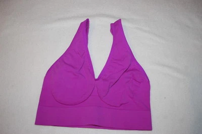 SUJETADOR DEPORTIVO MAGENTA MORADO para mujer suéter sin costuras cómodo acogedor TALLA S Foto 1 de 2