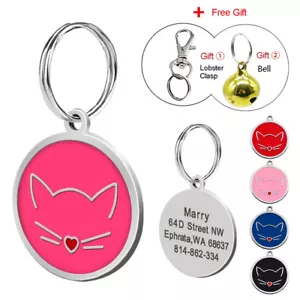 Personalised Pet ID Tags Small Dog Cat ID Tag for Collars Engraved Name & Phone - Picture 1 of 16