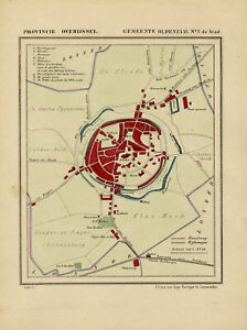 Antique Map-NETHERLANDS-TOWN PLAN-OLDENZAAL STAD-OVERIJSSEL-Kuyper-Kuijper-1865