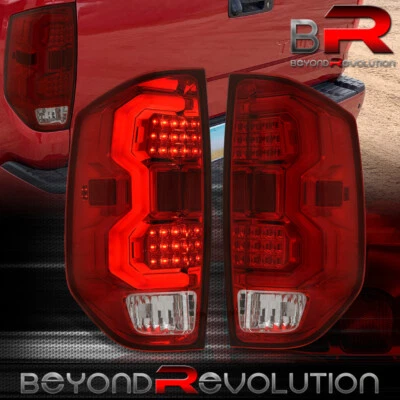 For 2014-2021 Tundra Replacement Tube LED Tail Lights Brake Stop Lamp Chrome Red - Image 1 of 4