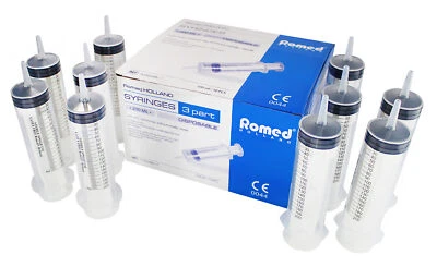 Romed Wund- und Blasenspritze, 200 ml, 10 Stück, 3-teilig mit Luer-Ansatz
