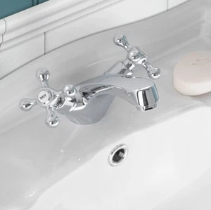 GRIFO MEZCLADOR MONO LAVABO BAÑO CROMADO CLÁSICO TRADICIONAL STAFFORD - Imagen 1 de 10