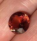 Authentic Faceted Orange Hessonite Garnet Gemstone Round  EUC 7.75 C Sparkly