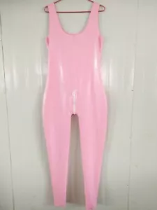 Tuta gatto 100% lattice senza maniche gomma corpo intero rosa cosplay 0,4 mm s-xxl - Foto 1 di 5