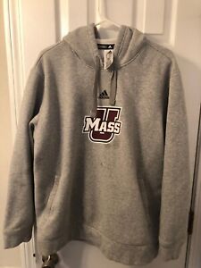 Adidas Unisex XL Hoodie UMass Minutemen Gray Excellent Cond.