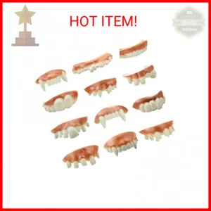Marrywindix 12 Pieces Gnarly Teeth Gag Teeth Ugly Fake Teeth Vampire Denture Tee - Picture 1 of 2