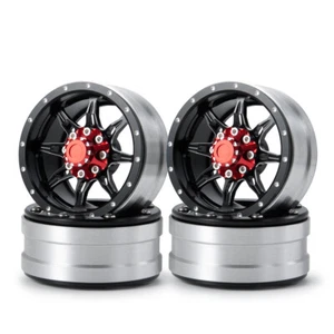 1.9" CNC Aluminum Beadlock Wheel Rims Tire for 1/10 Axial SCX10 TRX4 RC 4WD D90 - Picture 1 of 12
