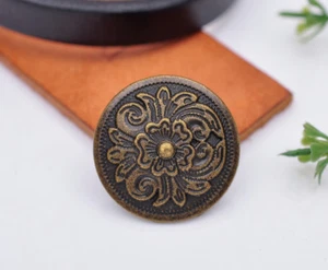 10 Stck. 26x26 mm Antik Messing Western Dekor Blume Lederhandwerk Sattel Conchos Set - Bild 1 von 9