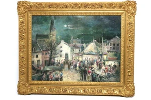 Gemälde WILFRIED NAGEL Jahrmarkt Impressionistisch um 1950 Bad Oeynhausen - Picture 1 of 8