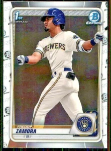 2020 BOWMAN DRAFT BASE CHROME #BD-46 FREDDY ZAMORA BREWERS 1ST CARD - Picture 1 of 2