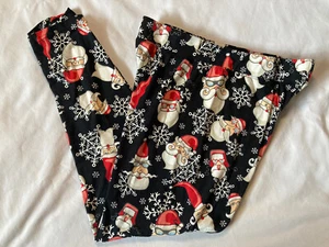 Chances R Black Leggings Santa w Sunglasses Snowflakes Holiday XL - Picture 1 of 2