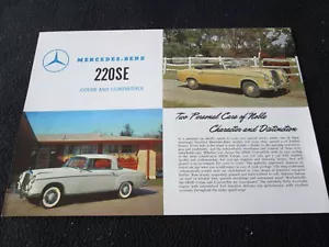 Mercedes Benz 220SE 1958-1960 cupé hoja convertible catálogo folleto de EE. UU. - Imagen 1 de 2