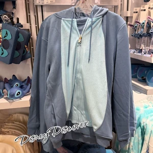 Disney Parks Stitch Full Zip Sweatshirt Hoodie Fleece Lilo & Stitch New Size L - Picture 1 of 3