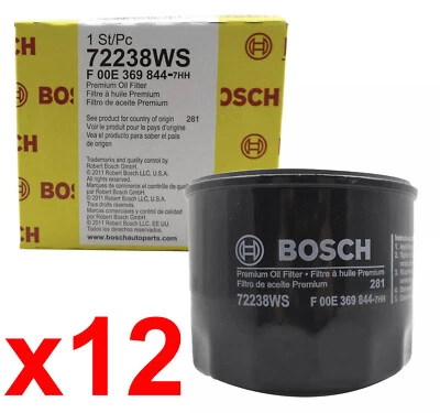 Масляный фильтр Bosch 12 шт. для GMC Chevy Buick Cadillac Oldsmobile Pontiac 72238WS - Изображение 1 из 4