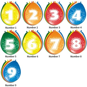 COLOURFUL LATEX BIRTHDAY AGE BALLOONS 30CM - CHOOSE YOUR AGE - Picture 1 of 10