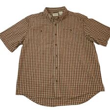 Schmidt Flannel Shirt Mens XL Plaid Long Sleeve Button Thick Workwear Brown Red