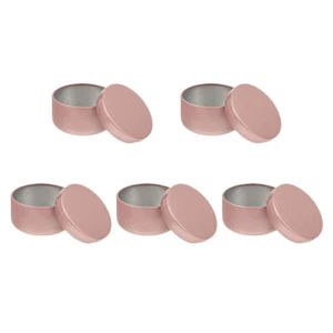 5Pcs Round Metal Tins Containers Tealight Holders Cosmetic Sample Jars - Picture 1 of 12