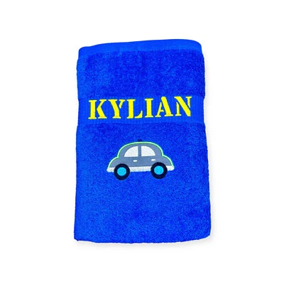 Auto Handtuch mit Name Handtücher Sauna Wellness Duschtuch Kinder Strand baden - Bild 1 von 4