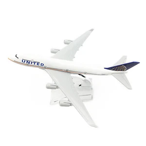 16cm United Airlines B747 Model Plane 1/400 Alloy Diecast Airplane Display Gift - Picture 1 of 11