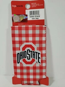 Ohio State Slim Can Koozie 2 Sided Red White  Logo Brands  - Picture 1 of 9
