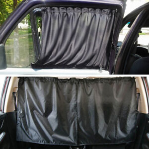 Car Side Window Curtain+Privacy Divider Curtains Tracks UV Protection Sun Shade