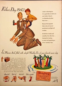 1942 Weinbley Mens Ties Son Riding On Dads Back Fathers Day Vintage Print Ad - Picture 1 of 6