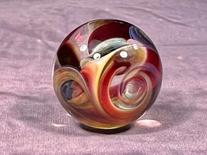 NEW! BOOMWIRE .87" ART GLASS MARBLE LAMPWORK BORO "EARLY RUN" AMAZING MARBLES! - Picture 1 of 8