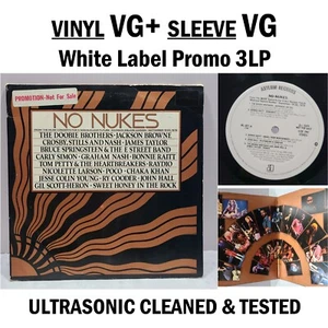 No Nukes 3 LP Asylum 1979 VG VG+ Vinyl White Label Promo CSN James Taylor #60f - Foto 1 di 24