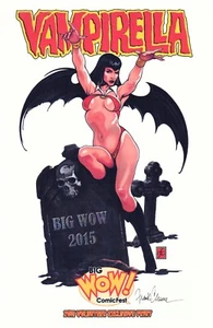 Rare! VAMPIRELLA Exclusive Print BIG WOW Comic Fest (2015) SIGNED Frank Cirocco - Picture 1 of 1
