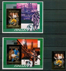 Madagascar 1989, Soccer, 2 MNH s.sheets+stamp,unperforated - Picture 1 of 1