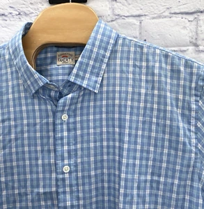 Faherty leicht blau kariert Karo Supima Baumwolle Button Down Performance 2XL - Bild 1 von 10