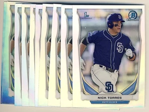 (25) 2014 Bowman Chrome Draft Refractor NICK TORRES Rookie LOT Padres DP112 - Picture 1 of 1
