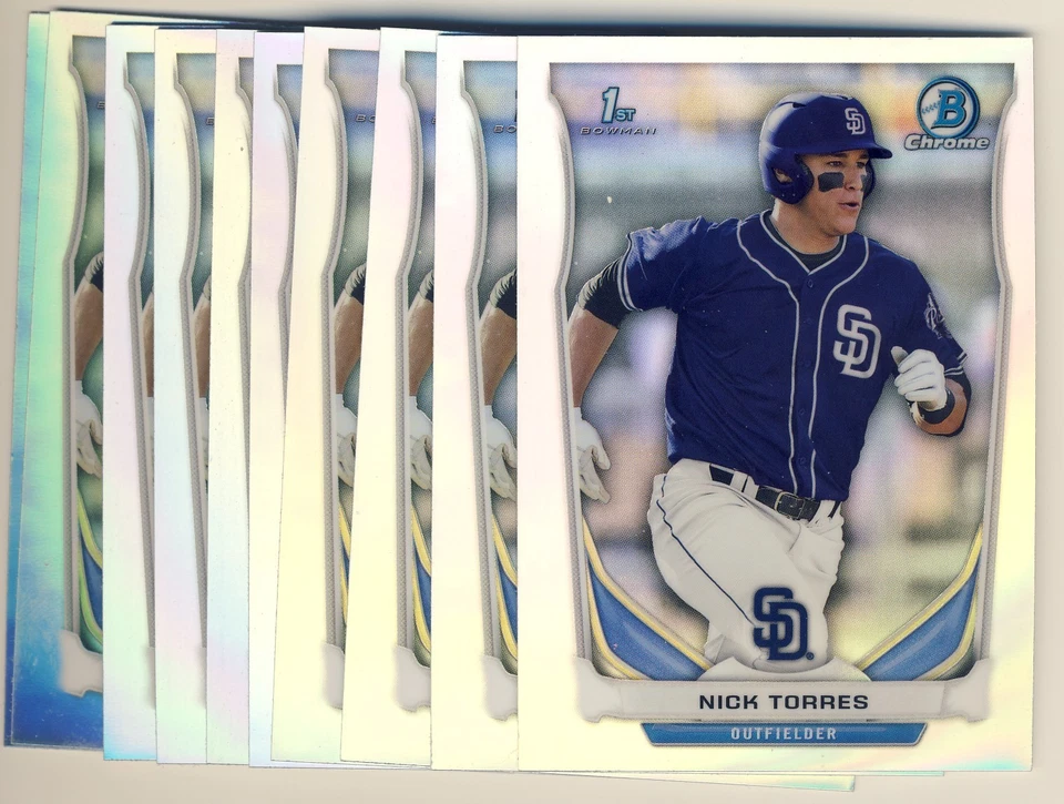 (25) 2014 Bowman Chrome Draft Refractor NICK TORRES Rookie LOT Padres DP112 - Image 1 of 1