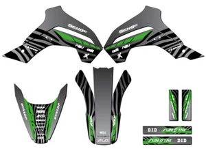 2021-2022 KLX 140 R RL TIGRE Black Senge Graphics Kit Compatible with Kawasaki - Picture 1 of 10
