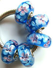 Wholesale 50/100pcs Silver Core Lampwork Murano Glass Beads European Charm TJ106
