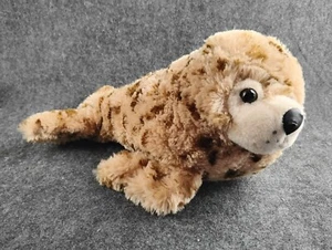 Petting Zoo Seal Plush Stuffed Animal Tan Brown Soft Toy Spotted Speckled 14" - Picture 1 of 12