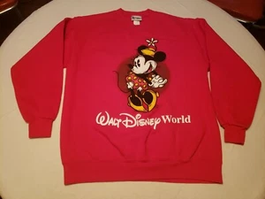 Vintage Walt Disney World Minnie Mouse Sweatshirt Shirt New Red Medium - Picture 1 of 5