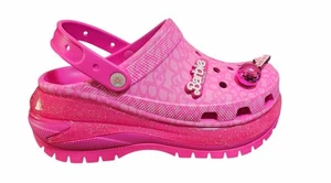 Limited Edition Barbie Crocs Electric Pink Mega Crush Clogs Size 12 Women 10 Men - Picture 1 of 5