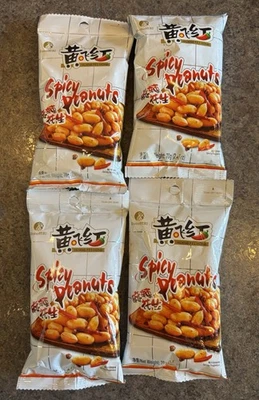 Huang Fei Hong Spicy Peanuts - 4 Packs - 2.47oz Each Free Shipping US Seller New - Image 1 of 3