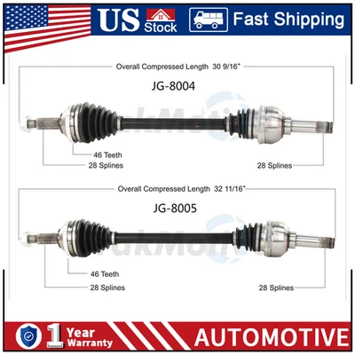 Eje trasero izquierdo trasero derecho TrakMotive CV 2x para Jaguar XJ8 2005 a 2007 Foto 1 de 4