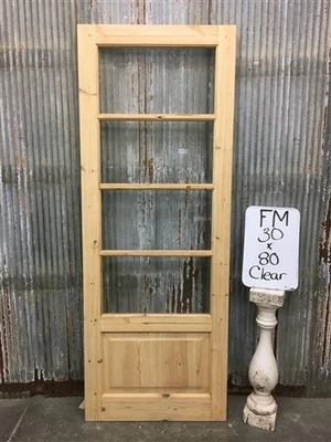 Puerta francesa de una sola puerta (30x80) 4 paneles puerta de vidrio estilo europeo FM3 Foto 1 de 4