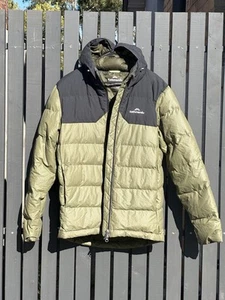 Kathmandu Jacket Mens Small Duck Down 550 Fill Power Khaki Green Coat Winter - Picture 1 of 4