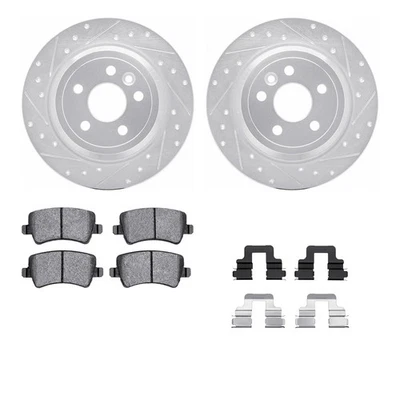 For Land Rover LR2 13-15 Drilled & Slotted Rear Brake Kit w Semi-Metalic Pads Foto 1 de 2